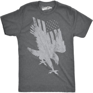 Mens Flag Into Eagle Funny T Shirts American Flag Tees Novelty Pride Vintage USA T Shirt(Dark Heather Grey)