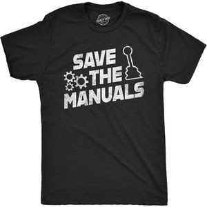Mens Funny Car T Shirts for Car Guys Mechanic Tees for Auto Shops | Funny T Shirts, Graphic Apparel for Men, Cool Mechanic Short Sleeve, Dad Joke, soft cotton blend, Novelty Tees for Guys(Heather Black – Save Manuals)