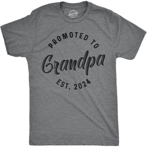 Mens Shirts Promoted to Papa Grandpa or Uncle 2026 Funny Fathers Day Tees | Funny T Shirts, Dad Joke Apparel for Men, Cool Uncle Short Sleeve, Soft Cotton Blend, Novelty Tees for Guys(Grandpa – 2024)