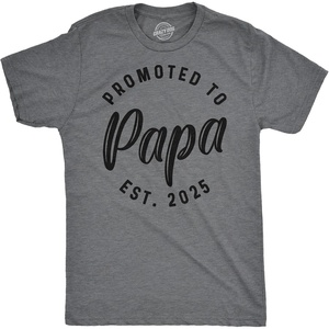 Mens Shirts Promoted to Papa Grandpa or Uncle 2026 Funny Fathers Day Tees | Funny T Shirts, Dad Joke Apparel for Men, Cool Uncle Short Sleeve, Soft Cotton Blend, Novelty Tees for Guys(Papa – 2025)