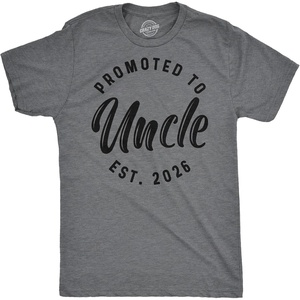 Mens Shirts Promoted to Papa Grandpa or Uncle 2026 Funny Fathers Day Tees | Funny T Shirts, Dad Joke Apparel for Men, Cool Uncle Short Sleeve, Soft Cotton Blend, Novelty Tees for Guys(Uncle – 2026)
