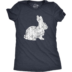 Womens Easter Bunny T Shirts Funny Easter Shirts for Women Cute Bunny Tees | Funny T Shirts, Easter Tops for Women, Cool Top, Soft Cotton Blend, Women’s Novelty Tees(Heather Navy – Big Bunny)
