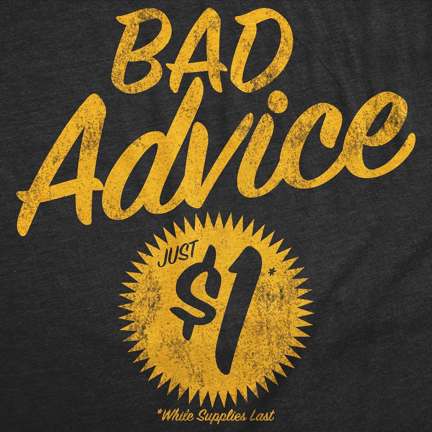 image:imageMens Sarcastic Humor T Shirts Funny Graphic Novelty Tees for GuysHeather Black Bad Advice