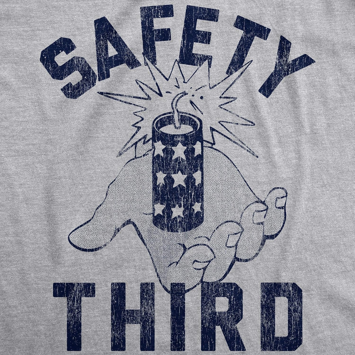 image:imageMens Sarcastic Humor T Shirts Funny Graphic Novelty Tees for GuysLight Heather Grey Safety Third