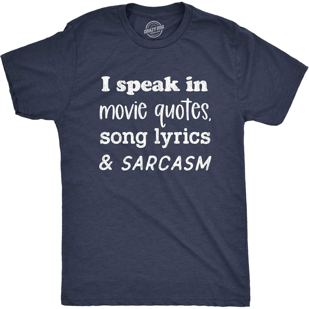 image:imageMens Sarcastic Humor T Shirts Funny Graphic Novelty Tees for GuysHeather Navy Quotes Lyrics Sarcasm