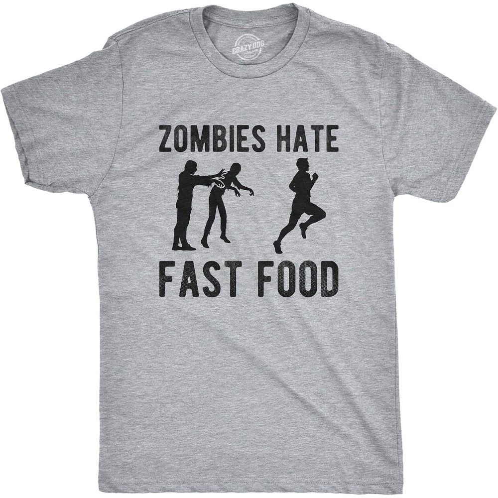 image:imageMens Sarcastic Humor T Shirts Funny Graphic Novelty Tees for GuysLight Heather Grey Fast Food