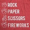 Mens Rock Paper Scissors Fireworks Fourth of July Tee | Funny T Shirts, Patriotic Apparel for Men, Cool Sarcastic Short Sleeve, Soft Cotton Blend, Novelty Tees for Guys