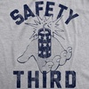 Mens Sarcastic Humor T Shirts Funny Graphic Novelty Tees for Guys(Light Heather Grey – Safety Third)