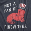 Womens Not A Fan of Fireworks T Shirt Funny Fourth of July Scared Puppy Tee for Ladies(Heather Navy – Fireworks)