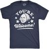 Mens Youre Welcome George Washington Fourth of July Tee | Funny T Shirts, Patriotic Apparel for Men, Cool Sarcastic Short Sleeve, Soft Cotton Blend, Novelty Tees for Guys