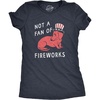 Womens Not A Fan of Fireworks T Shirt Funny Fourth of July Scared Puppy Tee for Ladies(Heather Navy – Fireworks)