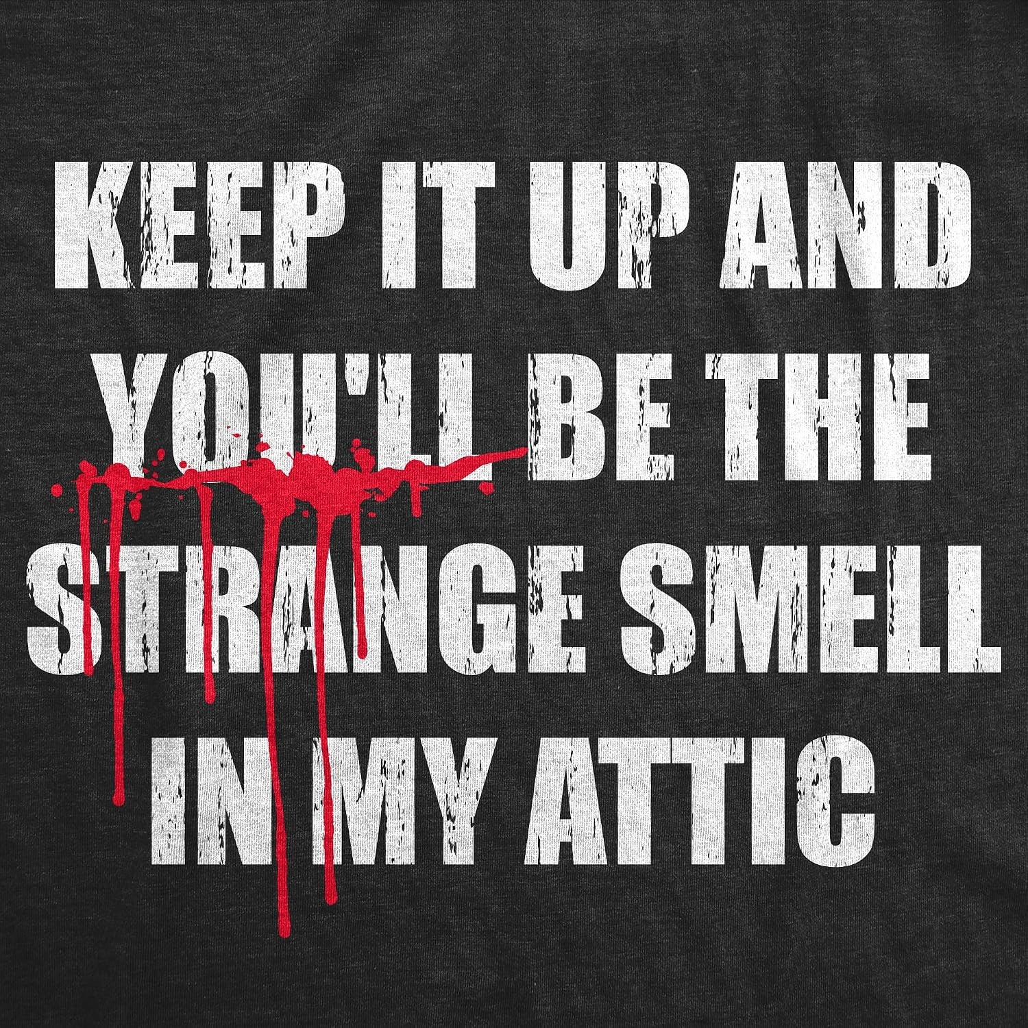 image:imageMens Funny T Shirts Keep It Up and Youll Be The Strange Smell in My Attic Sarcastic Killer Tee for Men
