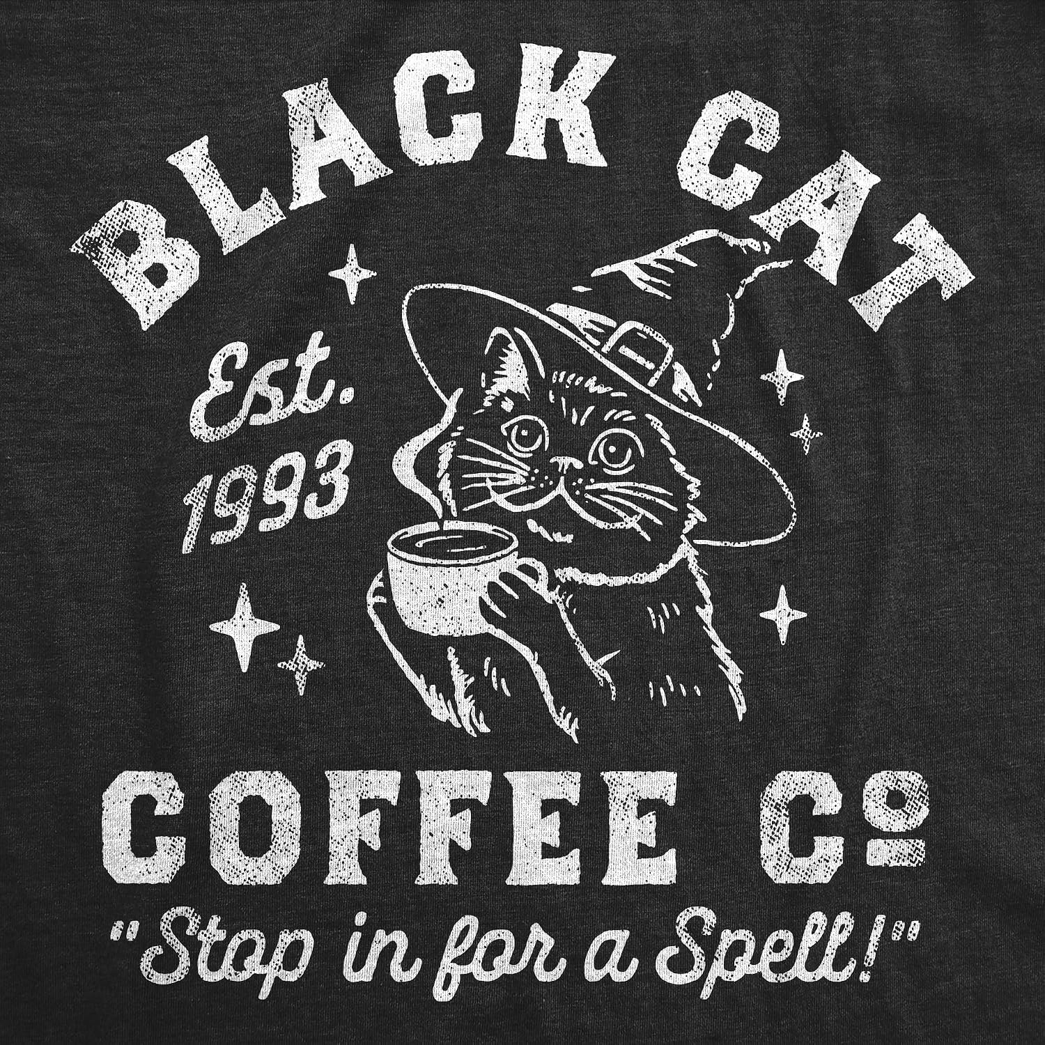 image:imageWomens Funny T Shirts Black Cat Coffee Co Sarcastic Halloween Graphic Tee for Ladies