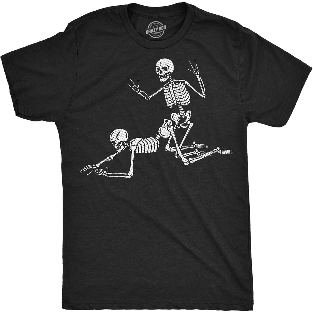 image:imageMens Funny T Shirts Doggy Style Skeletons Sarcastic Sex Joke Graphic Novelty Tee for Men