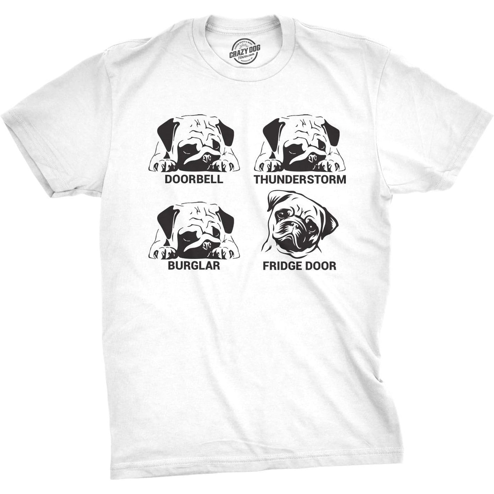 image:imageMens Pug Faces T Shirt Funny Dog Lover Gift Perfect New Pug PresentWhite
