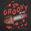 Mens Evil Dead 2 T Shirts Funny Horror Movie Tees for Guys(Heather Black – Groovy Chainsaw)