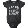 Crazy Dog T-Shirts I Am The Night Fear Me Baby Bodysuit Funny Halloween Spooky Bat Jumper for Infants(Heather Black – Night)