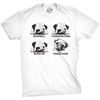 Mens Pug Faces T Shirt Funny Dog Lover Gift Perfect New Pug Present(White)