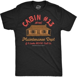 Mens Evil Dead 2 T Shirts Funny Horror Movie Tees for Guys(Heather Black – Cabin 13)