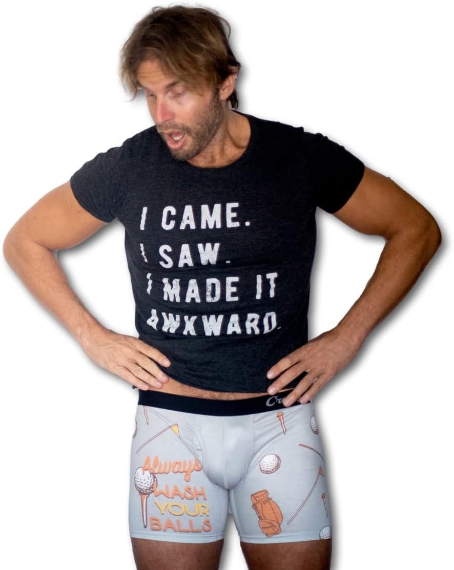 image:imageCrazy Dog TShirts Always Wash Your Balls Mens Boxers Funny Golf Humor Hilarious Gift for Golfer UnderwearGrey