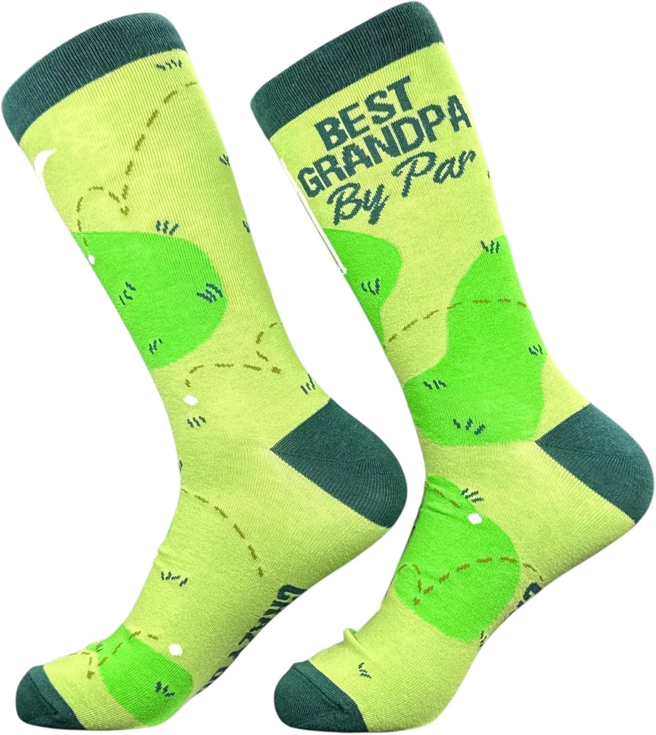 image:imageCrazy Dog TShirts Funny Golf Socks for Men Best Grandpa By Par Graphic Crew Socks Soft Cotton Blend Novelty Footwear for Golf Lovers Grandpa Casual Wear