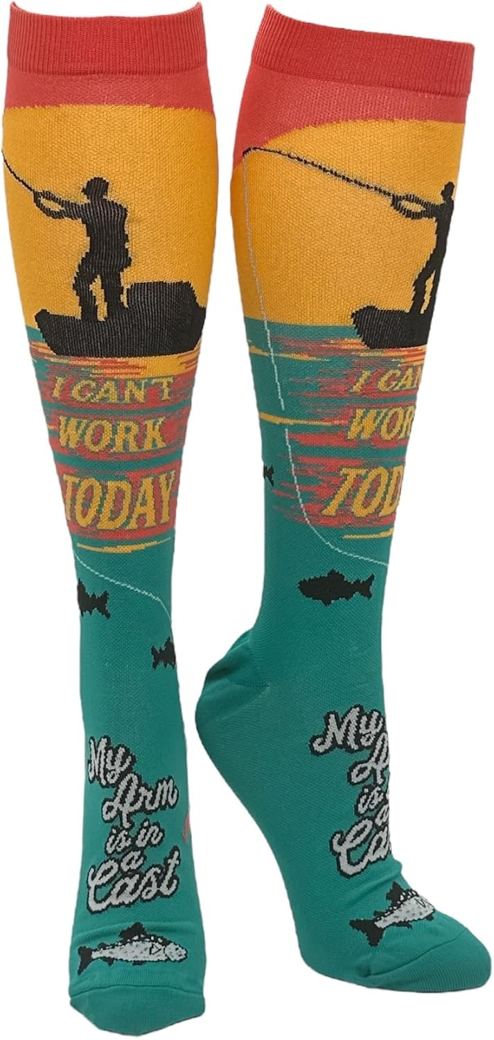 image:imageFunny Compression Socks for Dad Hilarious Fathers Day High Socks for Men Dad Joke Cool Golf Sarcastic Stretchy and SoftArm is in a Cast
