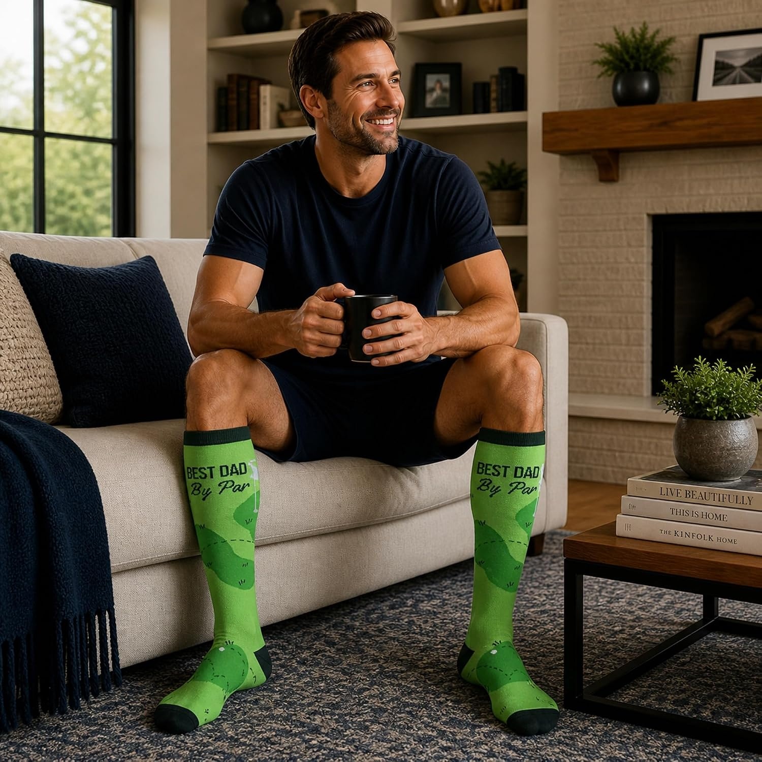 image:imageFunny Compression Socks for Dad Hilarious Fathers Day High Socks for Men Dad Joke Cool Golf Sarcastic Stretchy and SoftBest Dad By Par