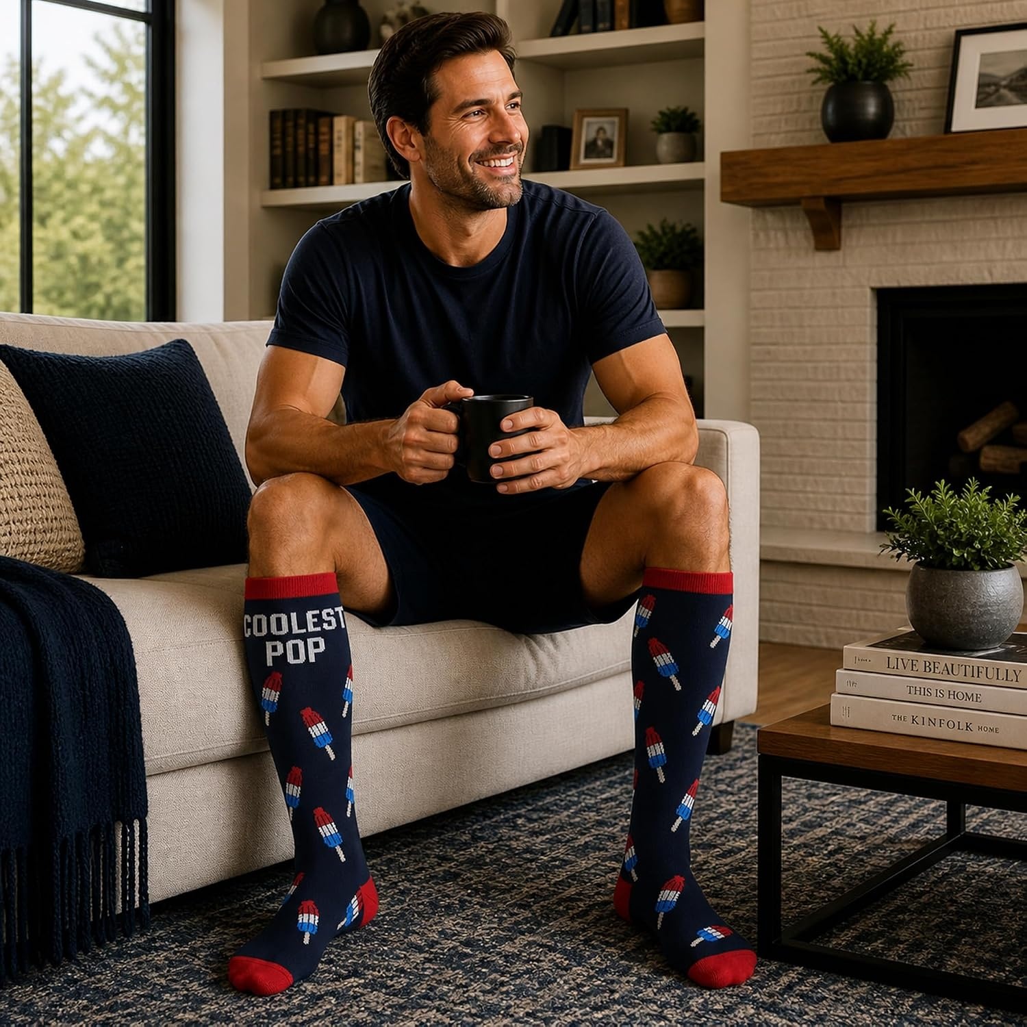 image:imageFunny Compression Socks for Dad Hilarious Fathers Day High Socks for Men Dad Joke Cool Golf Sarcastic Stretchy and SoftCoolest Pop