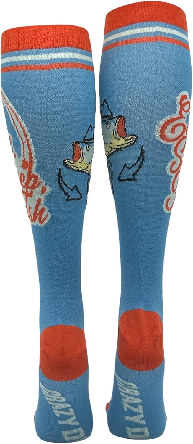 image:imageFunny Compression Socks for Dad Hilarious Fathers Day High Socks for Men Dad Joke Cool Golf Sarcastic Stretchy and SoftEat Sleep Fish