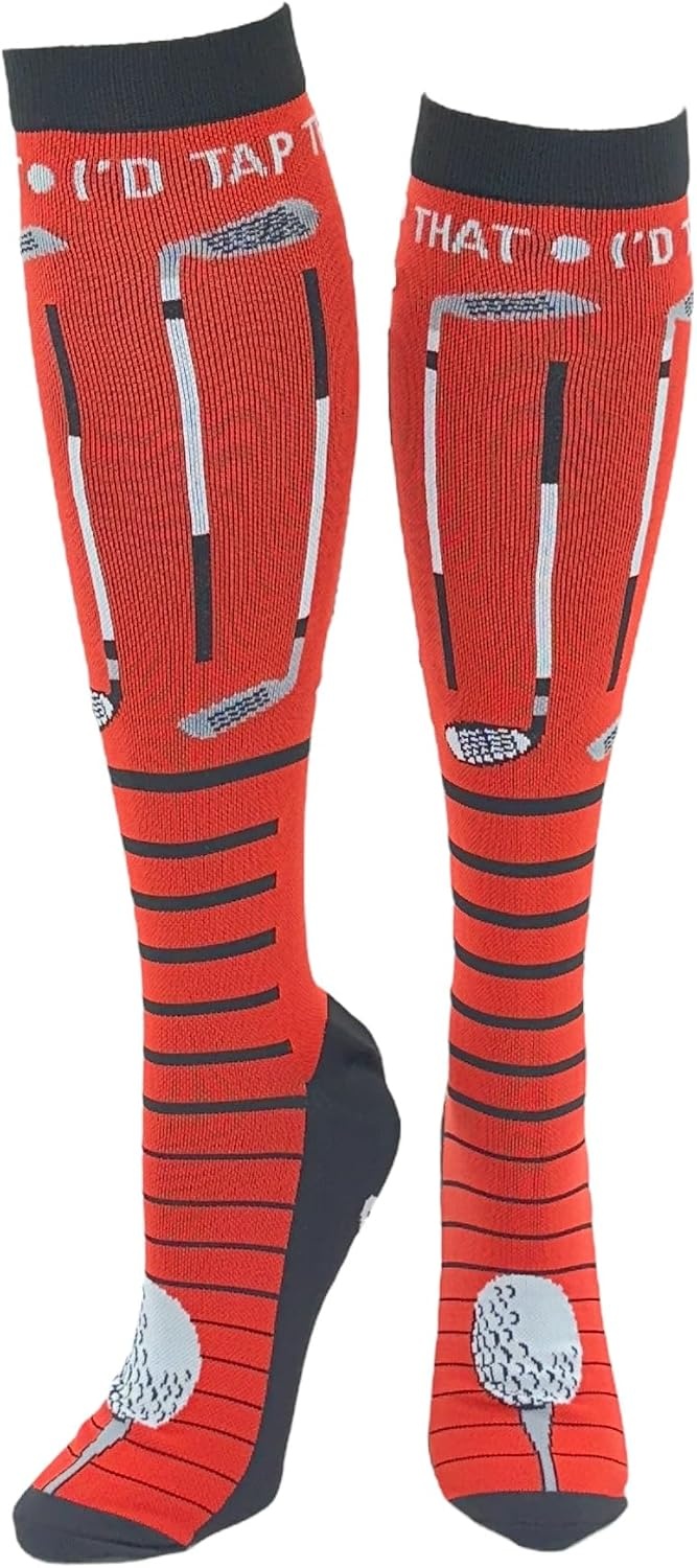 image:imageFunny Compression Socks for Dad Hilarious Fathers Day High Socks for Men Dad Joke Cool Golf Sarcastic Stretchy and SoftId Tap That
