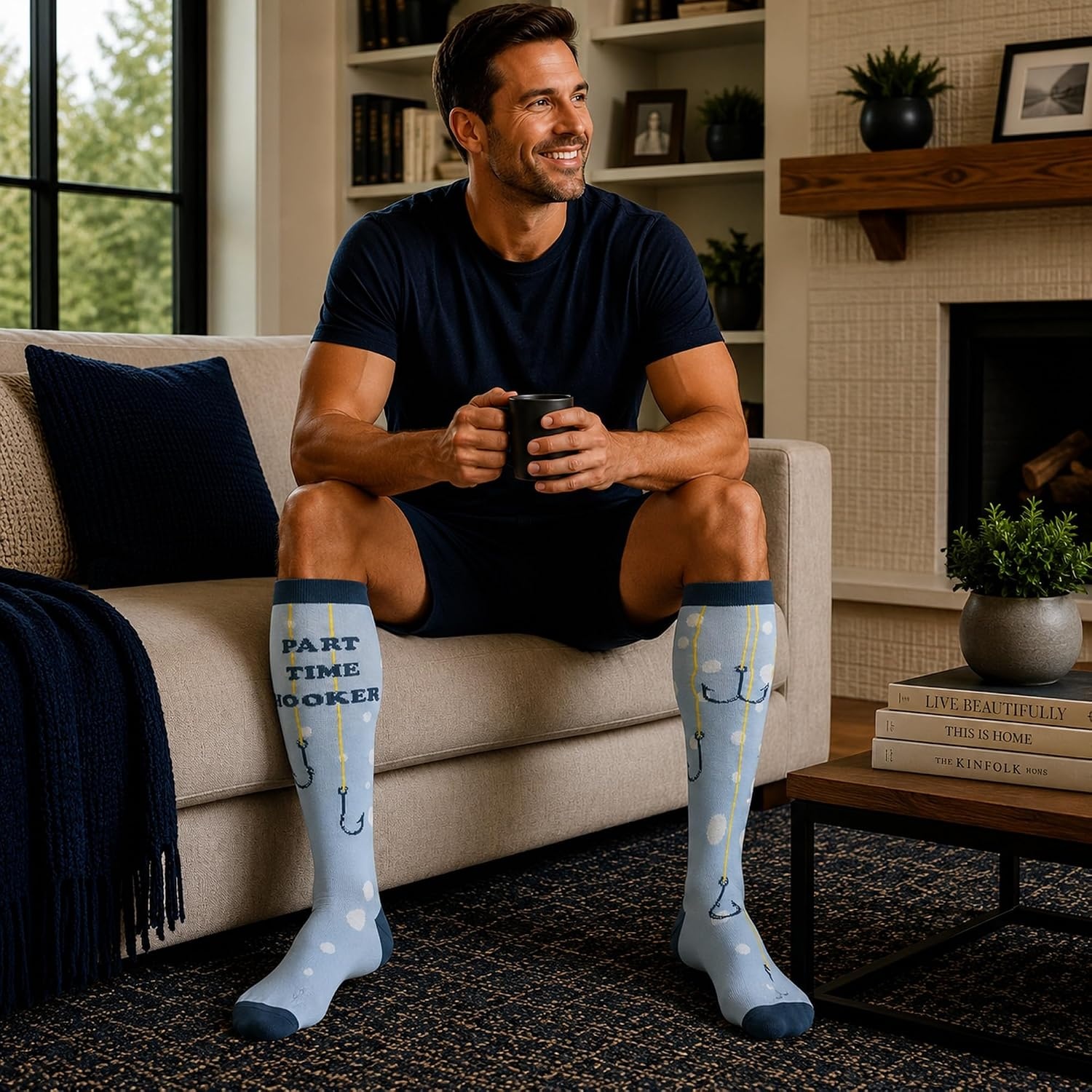 image:imageFunny Compression Socks for Dad Hilarious Fathers Day High Socks for Men Dad Joke Cool Golf Sarcastic Stretchy and SoftPart Time Hooker