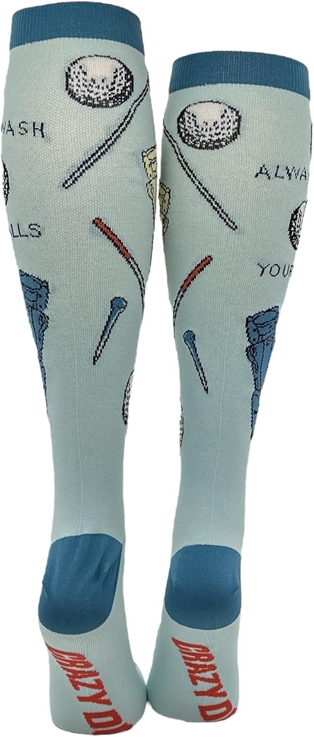 image:imageFunny Compression Socks for Dad Hilarious Fathers Day High Socks for Men Dad Joke Cool Golf Sarcastic Stretchy and SoftWash Your Balls