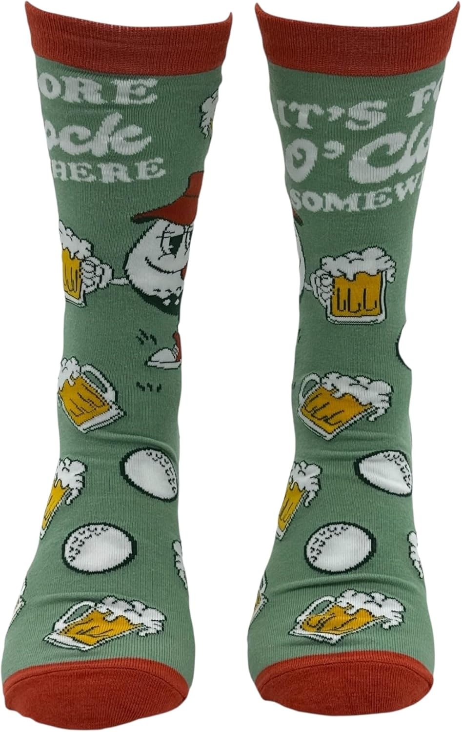image:imageFunny Golf Socks for Men Vintage Sports Crews for Guys with Hilarious Jokes Funny Graphic Socks Dad Joke Sock Cool Golf Sock Stretchy and Soft Novelty SocksFore O Clock