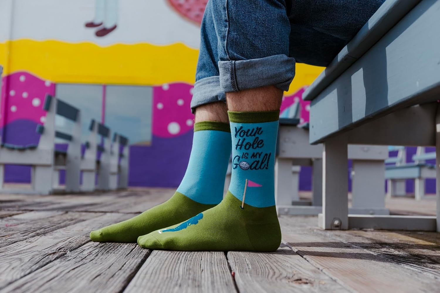 image:imageFunny Golf Socks for Men Vintage Sports Crews for Guys with Hilarious Jokes  Funny Graphic Socks Dad Joke Sock Cool Golf Sock Stretchy and Soft Novelty SocksHole is My Goal