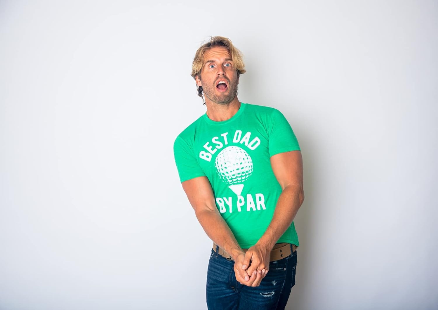image:imageFunny Mens Golfing T Shirts Graphic Golf tees for Dads Best Dad By Par Wash your Balls Ride or Die How I Roll Funny T Shirts Dad Joke Apparel for Men Cool Golf Short SleeveHeather Green Dad By Par