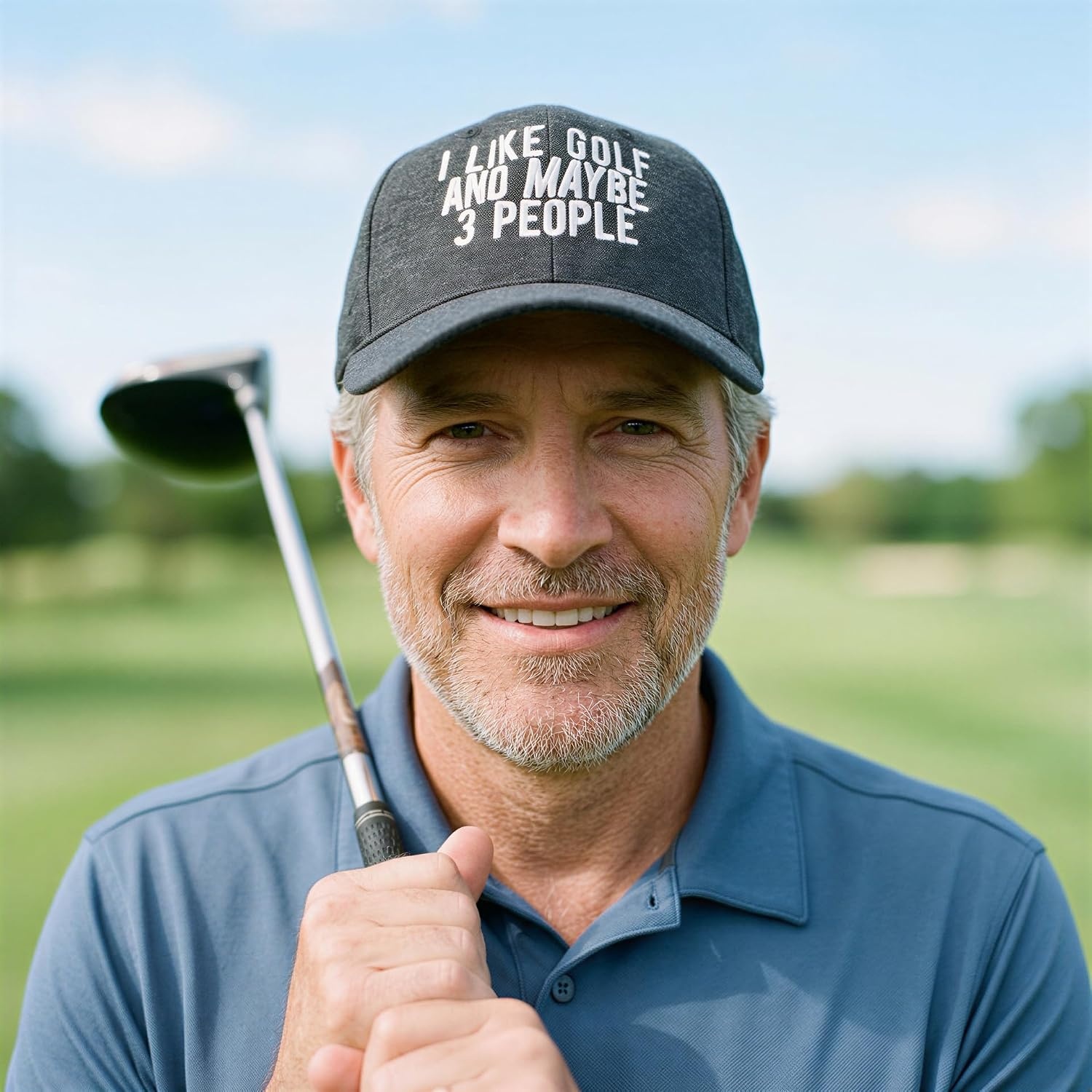image:imageI Like Golf and Maybe 3 People Hat Funny Sarcastic Golfing Baseball Cap Funny Hats Introvert Cool Golf Novelty Caps for Men Black Standard