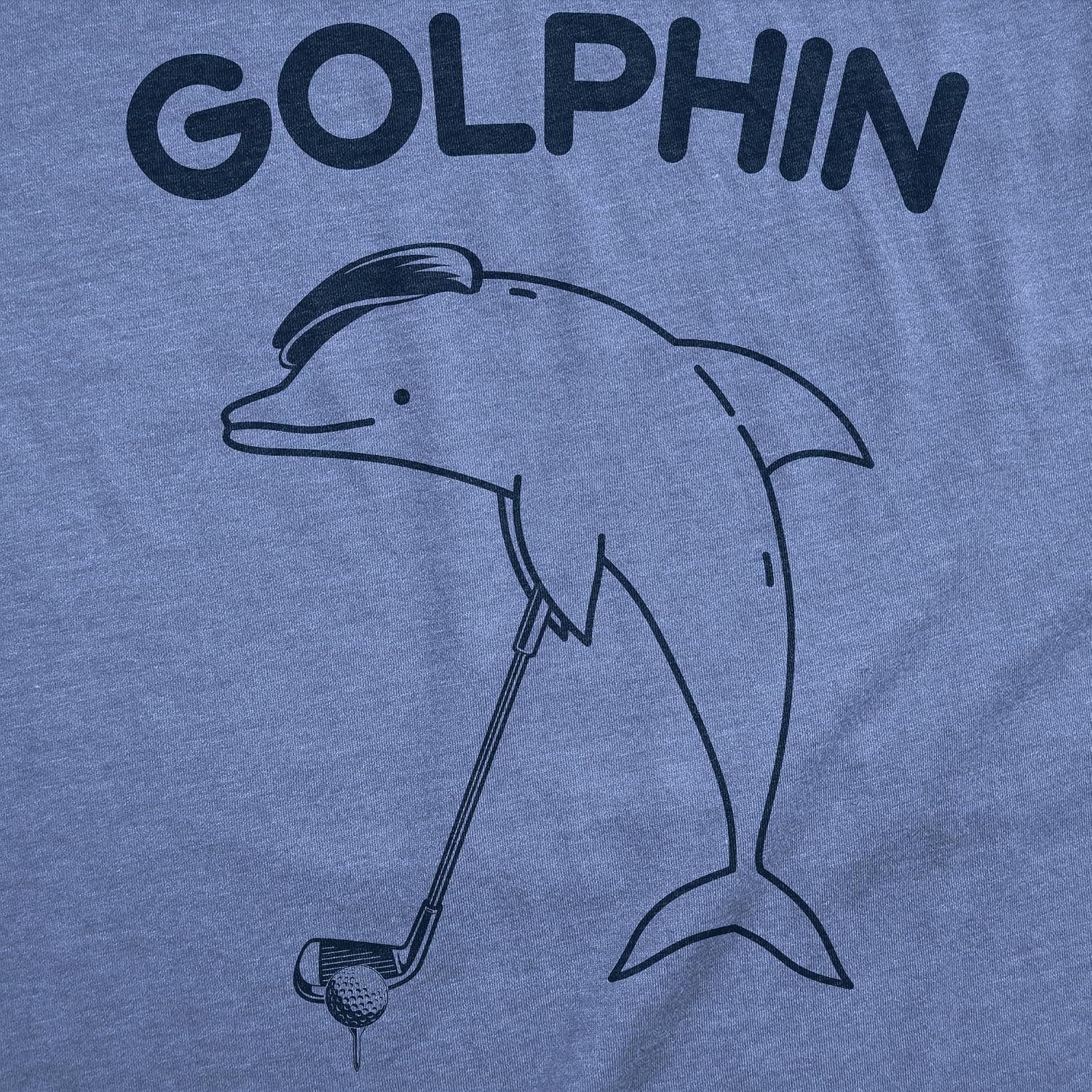image:imageMens Funny T Shirts Golphin Sarcastic Golfing Dolphin Graphic Novelty Tee for Men