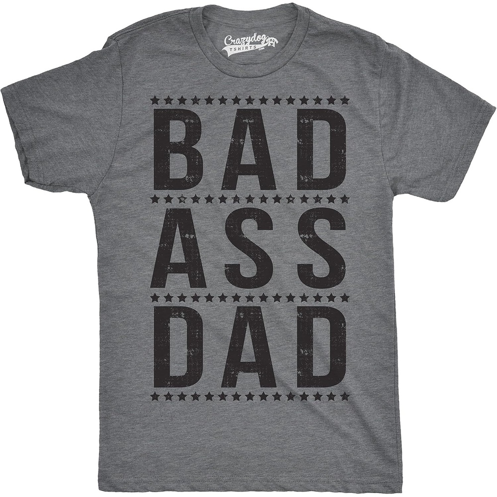 image:imageCool Dad Shirts Funny Fathers Day Sarcastic Tees for Rad Fathers Funny T Shirts Dad Joke Apparel for Men Cool Sarcastic Short Sleeve Soft Cotton Blend Novelty Tees for GuysDark Heather Grey Bad A Dad