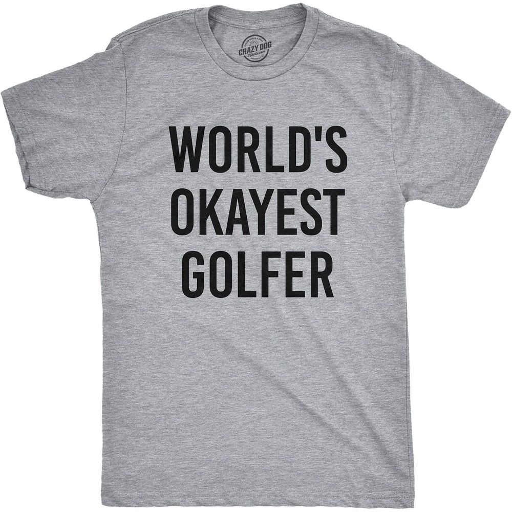 image:imageCool Dad Shirts Funny Fathers Day Sarcastic Tees for Rad Fathers Funny T Shirts Dad Joke Apparel for Men Cool Sarcastic Short Sleeve Soft Cotton Blend Novelty Tees for GuysLight Heather Grey Okayest Golfer