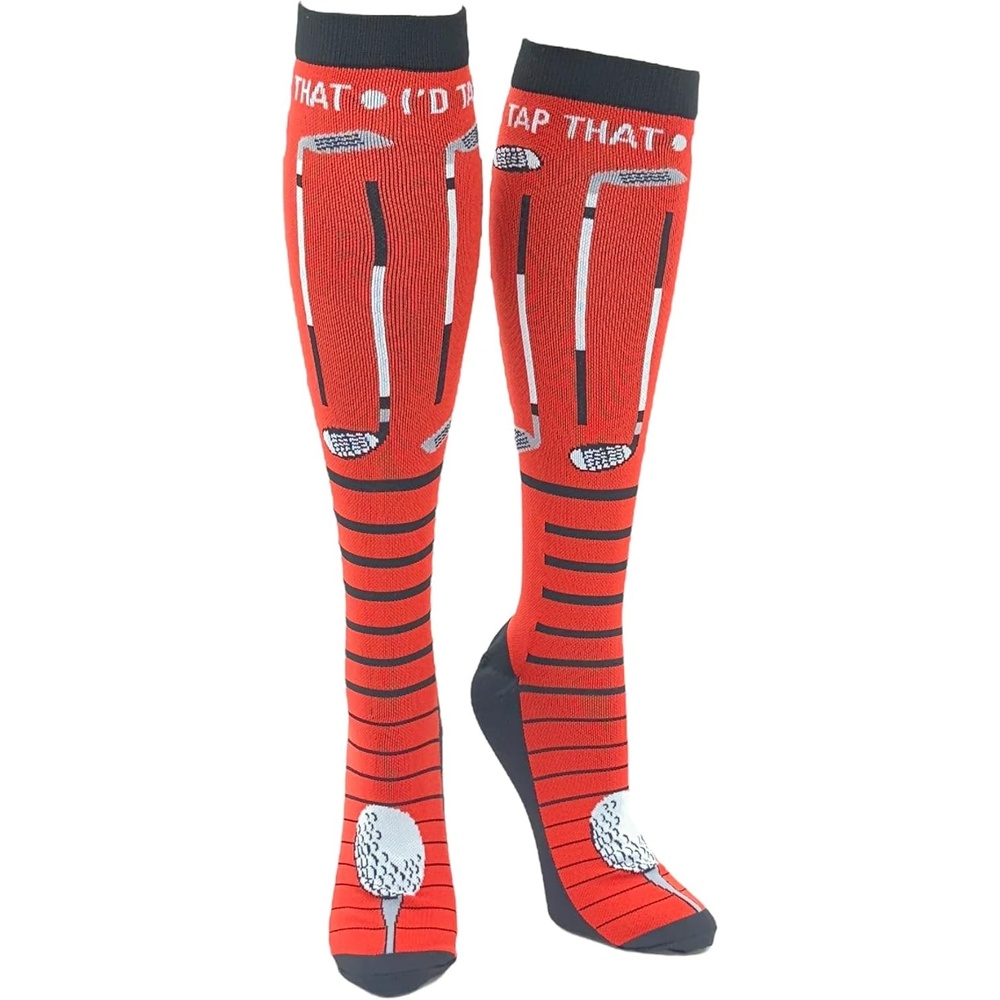image:imageFunny Compression Socks for Dad Hilarious Fathers Day High Socks for Men Dad Joke Cool Golf Sarcastic Stretchy and SoftId Tap That