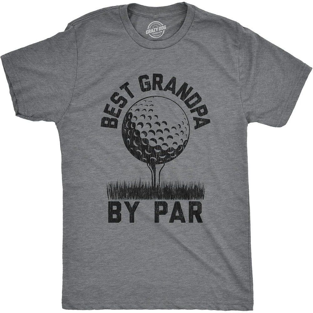 image:imageFunny Mens Golfing T Shirts Graphic Golf tees for Dads Best Dad By Par Wash your Balls Ride or Die How I Roll Funny T Shirts Dad Joke Apparel for Men Cool Golf Short SleeveDark Heather Grey Grandpa By Par