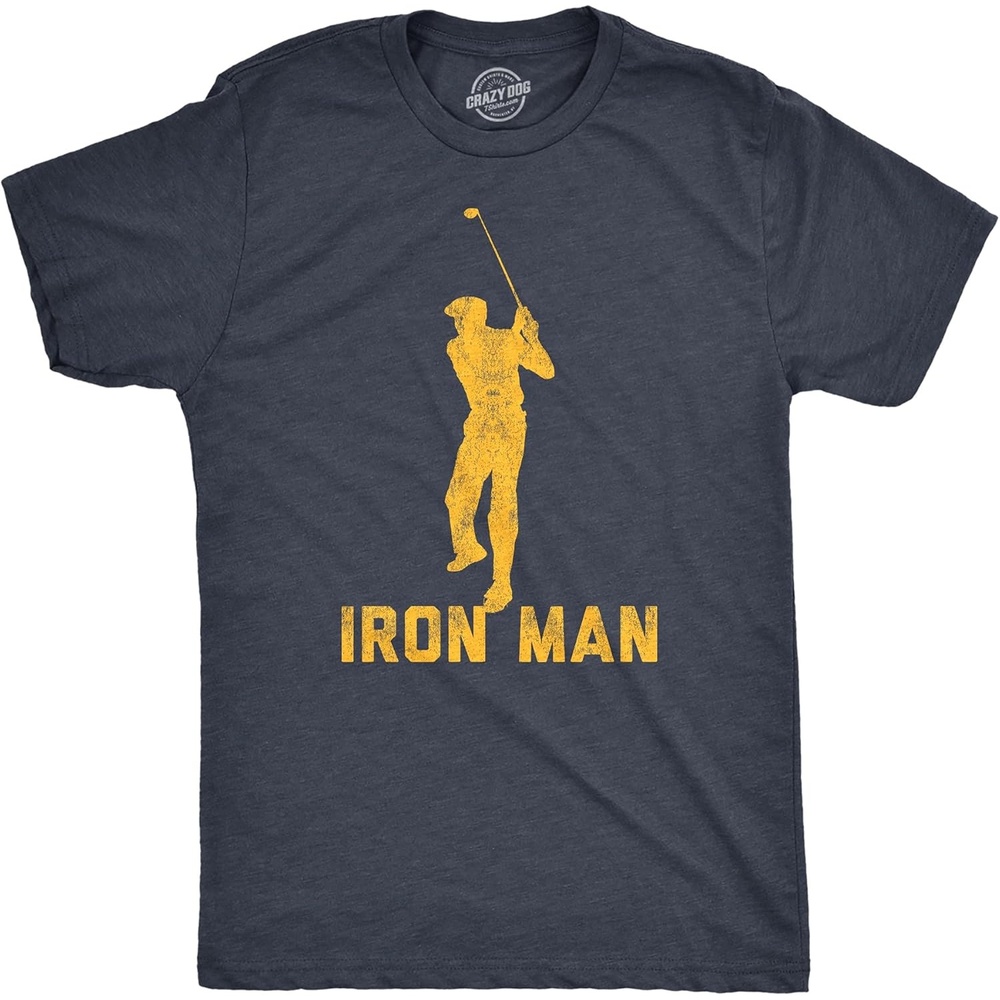 image:imageFunny Mens Golfing T Shirts Graphic Golf tees for Dads Best Dad By Par Wash your Balls Ride or Die How I Roll Funny T Shirts Dad Joke Apparel for Men Cool Golf Short SleeveHeather Navy Iron Man