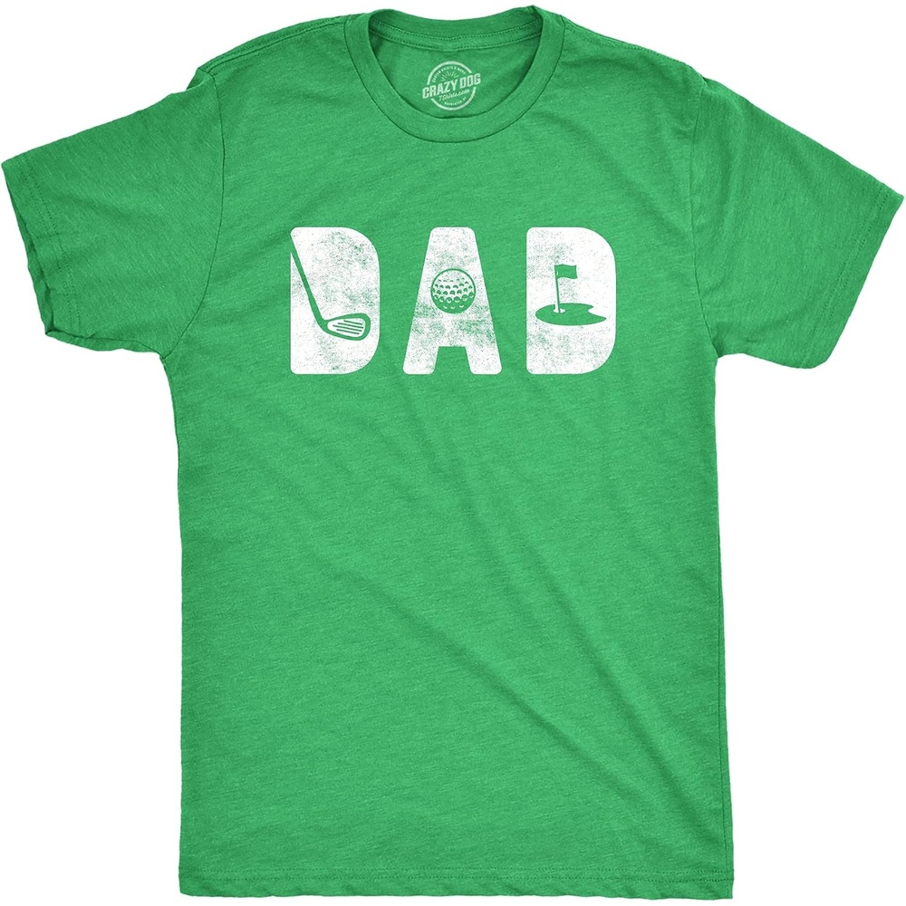 image:imageMens Dad Golf T Shirt Funny for Dad Outdoor Sports Graphic TeeHeather Green