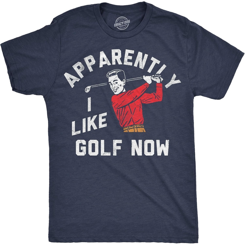 image:imageMens Funny T Shirts Apparently I Golf Now Sarcastic Golfing Graphic Novelty Tee for Men