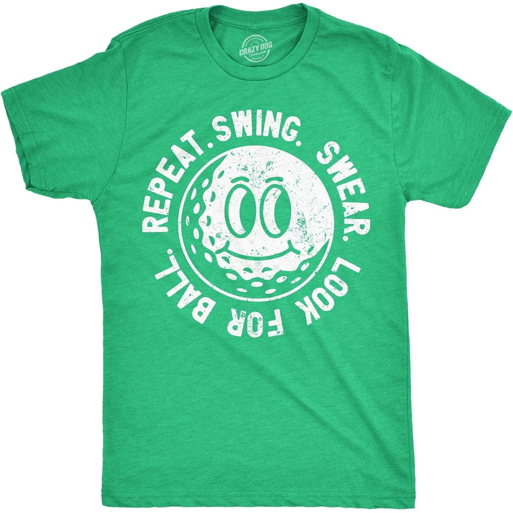 image:imageMens Funny T Shirts Swing Swear Look for Ball Repeat Sarcastic Golfing Graphic Novelty Tee for Men