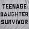 Cool Dad Shirts Funny Father’s Day Sarcastic Tees for Rad Fathers | Funny T Shirts, Dad Joke Apparel for Men, Cool Sarcastic Short Sleeve, Soft Cotton Blend, Novelty Tees for Guys(Light Heather Grey – Teenage Daughter Survivor)