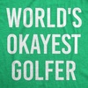 Cool Dad Shirts Funny Father’s Day Sarcastic Tees for Rad Fathers | Funny T Shirts, Dad Joke Apparel for Men, Cool Sarcastic Short Sleeve, Soft Cotton Blend, Novelty Tees for Guys(Heather Green – Okayest Golfer)