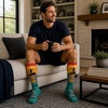 Funny Compression Socks for Dad Hilarious Fathers Day High Socks for Men | Dad Joke , Cool Golf, Sarcastic, Stretchy and Soft(Arm is in a Cast)