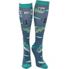 Funny Compression Socks for Dad Hilarious Fathers Day High Socks for Men | Dad Joke , Cool Golf, Sarcastic, Stretchy and Soft(Fishing and Maybe 3 People)