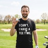 Mens I Can’t I Have A Tee Time T Shirt Funny Golf Father’s Day Sports Graphic Tee(Heather Black)